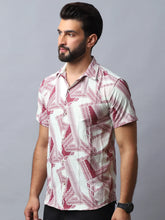 Abstract Printed Casual Shirt for Men-SF-987Red